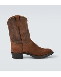 RRL - Suede And Leather Cowboy Boots - Lyst