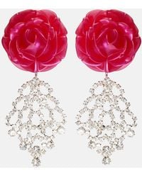 Magda Butrym - Crystal-Embellished Floral Drop Earrings - Lyst