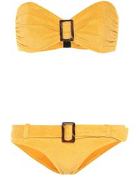 Lisa Marie Fernandez Bandeau-Bikini Buckle aus Frottee - Mehrfarbig
