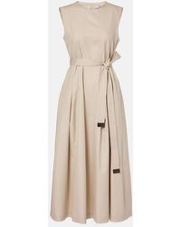 Max Mara - Vestido Midi Plisado Amina De Algodon - Lyst