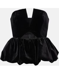 Self-Portrait - Bandeau-Top Aus Samt - Lyst