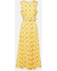 Diane von Furstenberg - Elliot Printed Cotton And Linen Midi Dress - Lyst