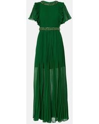 Self-Portrait - Crystal-Embellished Ruffled Gown - Lyst