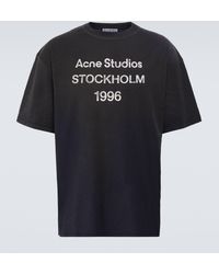 Acne Studios - T-shirt imprime en coton melange a logo - Lyst