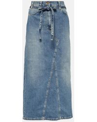 Altuzarra - High-Rise Denim Midi Skirt - Lyst