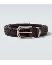 Brunello Cucinelli - Woven Leather Belt - Lyst