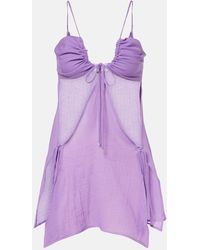 The Attico - Cutout Cotton Muslin Minidress - Lyst