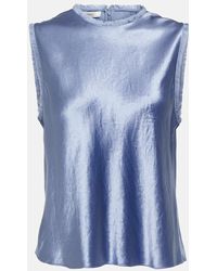 Vince - Fringed Satin Top - Lyst