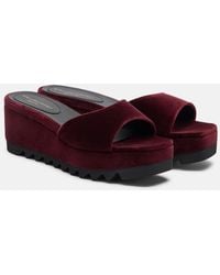 Stella McCartney - Sneak Elyse Velvet Wedge Mules - Lyst