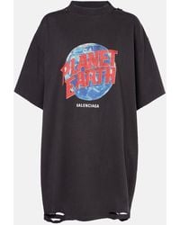 Balenciaga - Planet Earth Cotton Jersey T-Shirt - Lyst