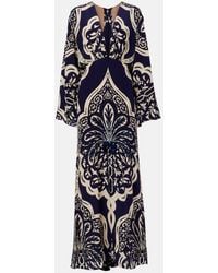 Johanna Ortiz - Sequined Printed Silk Maxi Dress - Lyst