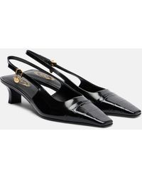 Tod's - Croc-Effect Patent Leather Slingback Pumps - Lyst