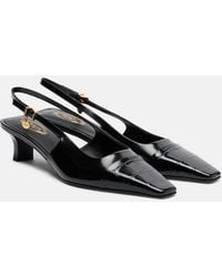 Tod's - Croc-Effect Patent Leather Slingback Pumps - Lyst