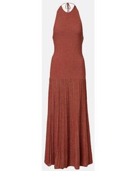 Faithfull the Brand - Plisse Halterneck Cotton-Blend Maxi Dress - Lyst