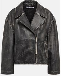 Acne Studios Leather Biker Jacket - Black
