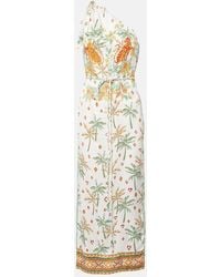 Poupette - Isabelle Printed One-Shoulder Kaftan - Lyst