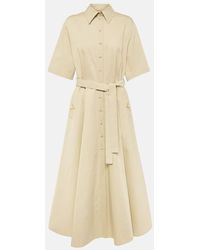 Valentino - Hemdblusenkleid Vgold Aus Baumwolle Und Leinen - Lyst