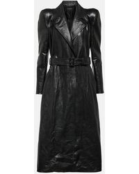 Balenciaga - Leather Trench Coat - Lyst