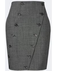 Ferragamo - Paneled Virgin Wool Midi Skirt - Lyst