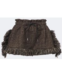 Sacai - Fringed Wool-Blend Tweed Shorts - Lyst