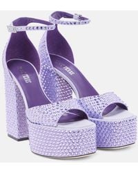 Paris Texas - Holly Tatiana Embellished Leather Platform Sandals - Lyst