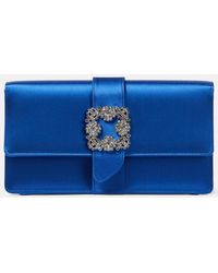 Manolo Blahnik - Capri Embellished Satin Clutch - Lyst