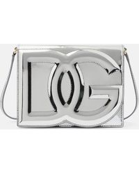 Dolce & Gabbana - Schultertasche DG aus Metallic-Leder - Lyst