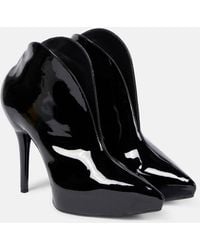 Alaïa - Booties Slick Patent Leather Ankle Boots - Lyst