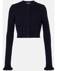 Alaïa - Cardigan Raccourci En Laine Et Soie Melangees - Lyst