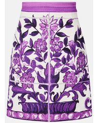 Dolce & Gabbana - Minirock Majolica Aus Einem Baumwollgemisch - Lyst