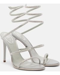 Rene Caovilla - Cleo Embellished Satin Sandals - Lyst