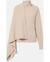 The Attico - Scarf-Detail Virgin Wool Sweater - Lyst