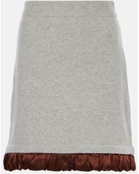 JW Anderson - Satin-Trimmed Wool-Blend Midi Skirt - Lyst