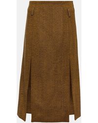 Victoria Beckham - Wool-blend Midi Skirt - Lyst
