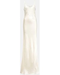 Victoria Beckham - Bridal Lace-embroidered Satin Maxi Dress - Lyst