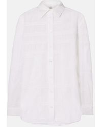 TOTEME - Embroidered Cotton And Silk Voile Shirt - Lyst