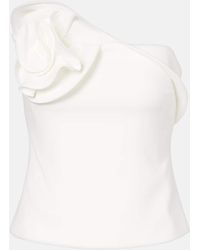 Roland Mouret - Floral-Applique Strapless Crepe Top - Lyst