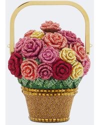 Judith Leiber - Basket Of Roses Embellished Top-Handle Bag - Lyst
