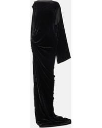 Rick Owens - Gathered Asymmetric Velvet Gown - Lyst