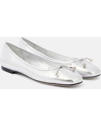 Jimmy Choo - Elme Metallic Leather Ballet Flats - Lyst