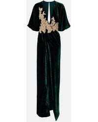 Costarellos - Floral Velvet Maxi Dress - Lyst