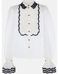 Valentino - Sheer Silk Organza Blouse - Lyst