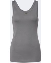 Prada - Ribbed-Knit Cotton Tank Top - Lyst