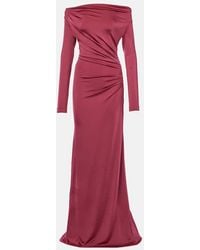 Victoria Beckham - Draped Off-Shoulder Jersey Gown - Lyst