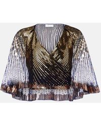 Rabanne - Top Cropped Con Paillettes - Lyst