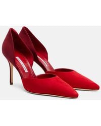 Manolo Blahnik - Taylerbinu 90 Suede Pumps - Lyst