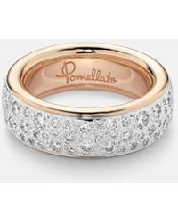 Pomellato - Iconica 18Kt Rose Ring With Diamonds - Lyst