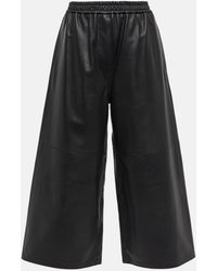 Loewe - Leather Cropped Pants - Lyst