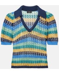 Etro - Knitted Striped Cotton-Blend Crop Top - Lyst