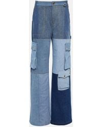 Marine Serre - Monogram High-Rise Wide-Leg Jeans - Lyst